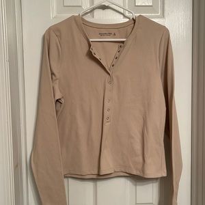 AF Stretchy Ribbed Bodycon Henley - Oatmeal - XL